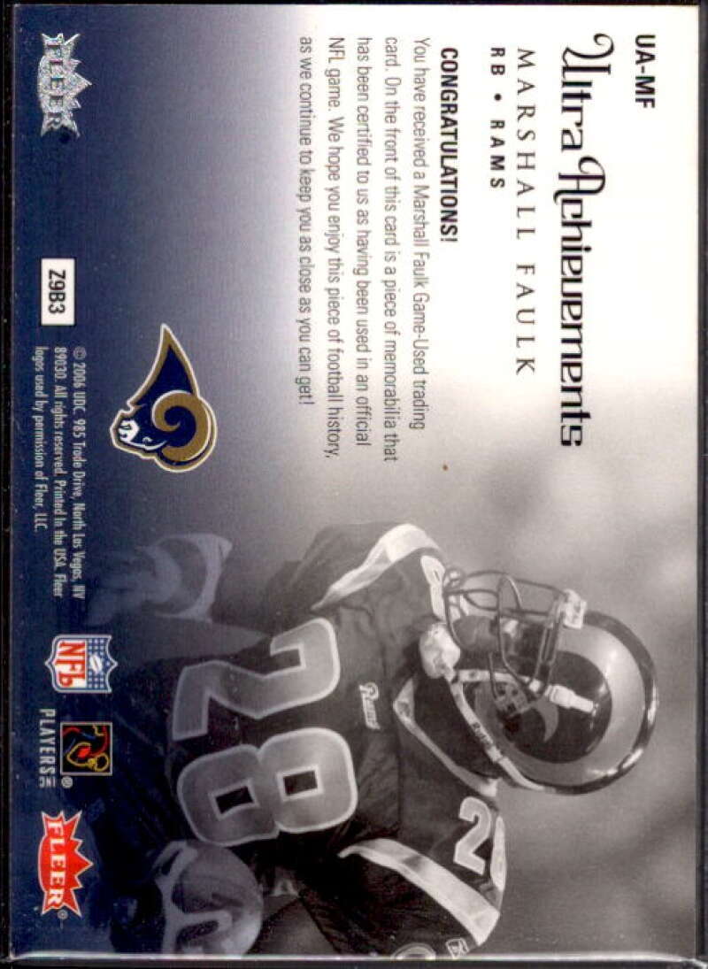 Marshall Faulk Card 2006 Ultra Achievements Jerseys #UAMF  Image 2