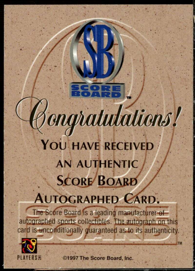 Antowain Smith FB 1997-98 Score Board Autographed Collection Autographs #20  Image 2