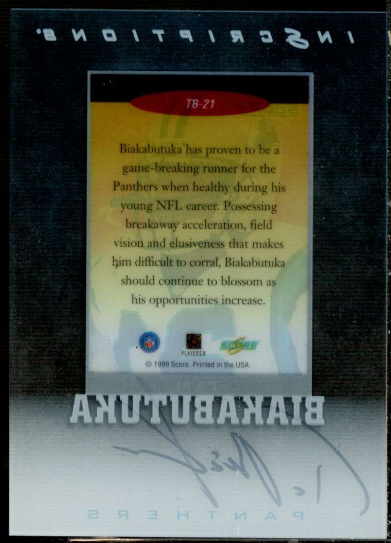 Tim Biakabutuka Card 1999 Score Supplemental Inscriptions #TB21  Image 2