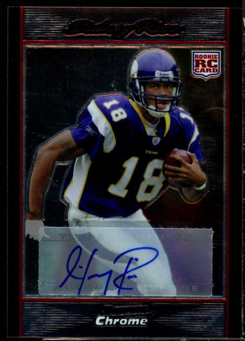 Sidney Rice Rookie Card 2007 Bowman Chrome Rookie Autographs #BC79  Image 1