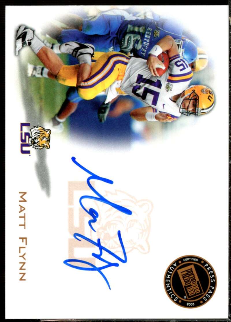 Matt Flynn Card 2008 Press Pass Autographs Bronze #PPSMF  Image 1