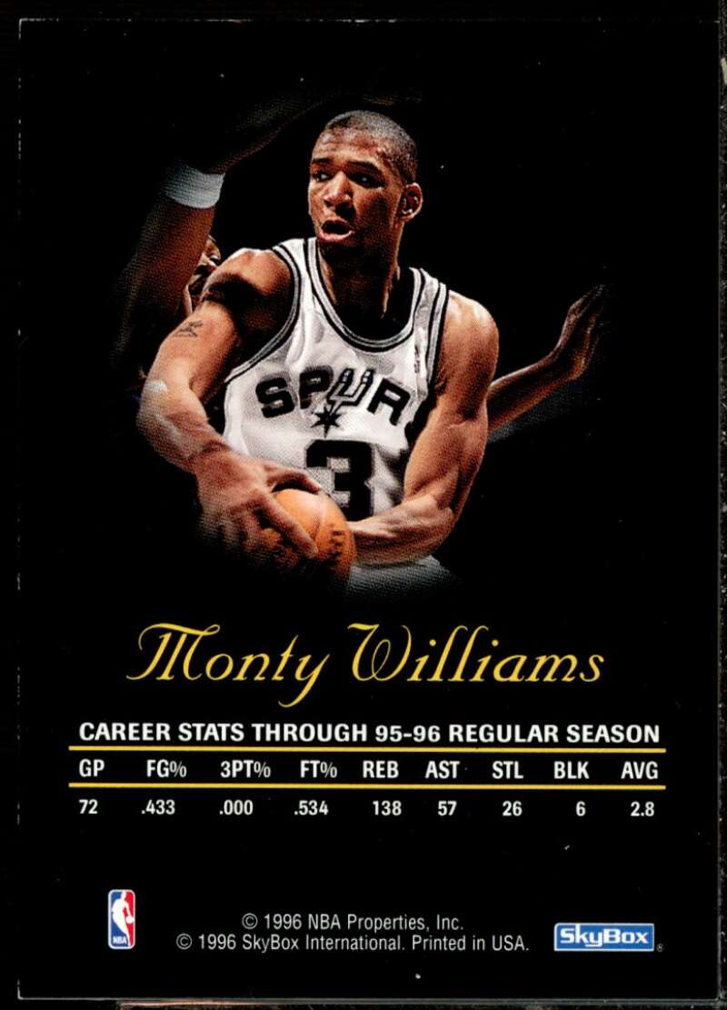 Monty Williams Card 1996-97 SkyBox Premium Autographics #93  Image 2