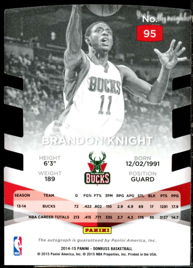 Brandon Knight Card 2014-15 Elite Status Signatures Red #95  Image 2