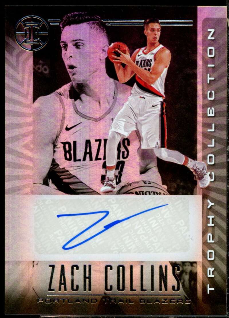 Zach Collins Card 2019-20 Panini Illusions Trophy Collection Signatures #40  Image 1