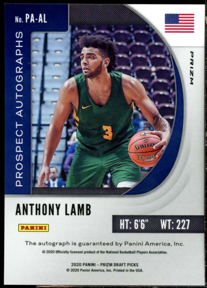 Anthony Lamb 2020-21 Panini Prizm Draft Picks Prospect Autographs Red Ice #84  Image 2