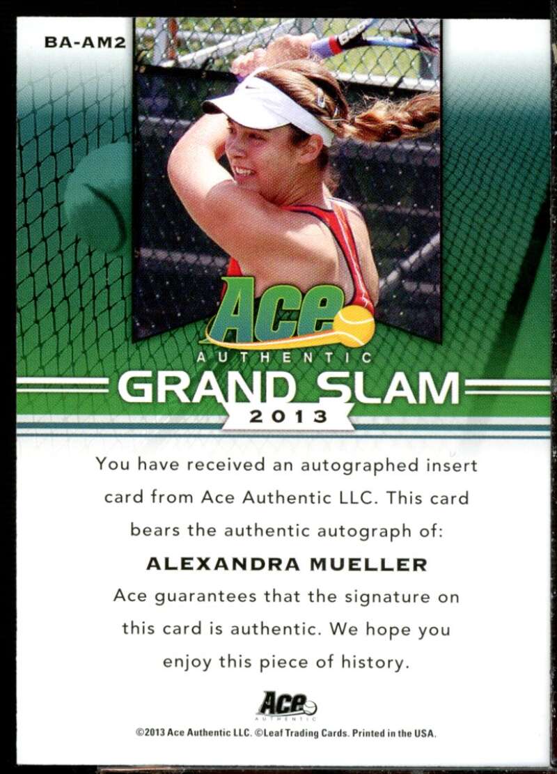 Alexandra Mueller Card 2013 Ace Authentic Grand Slam #BAAM2  Image 2