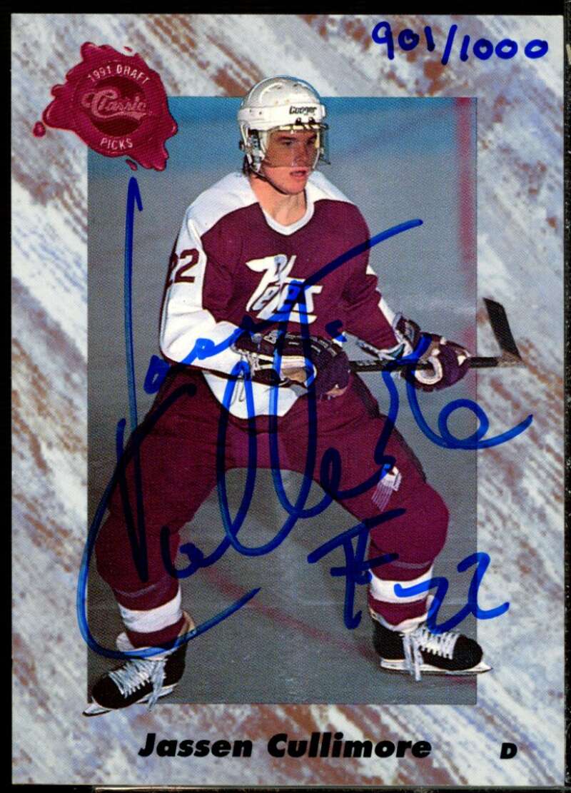 Jassen Cullimore Card 1991 Classic Four Sport Autographs #26A  Image 1