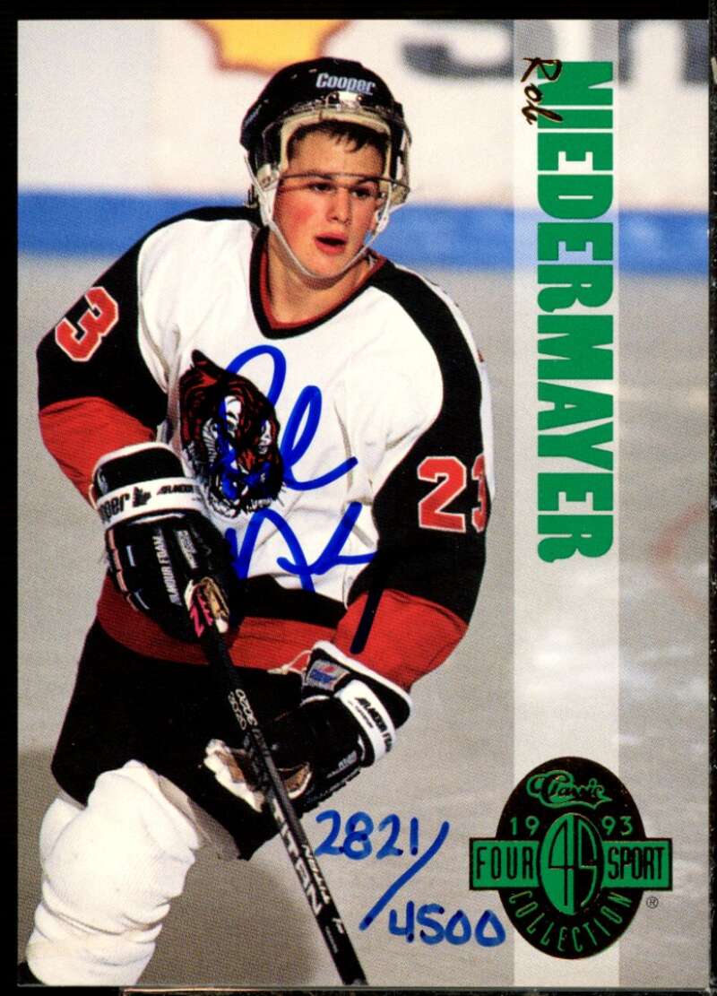 Rob Niedermayer Card 1993 Classic Four Sport Autographs #189A  Image 1