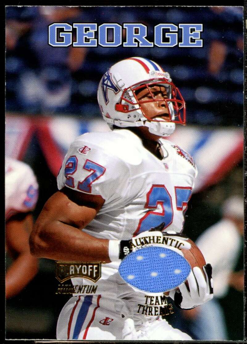 Eddie George Card 1998 Playoff Momentum Team Threads Away #15  Image 1