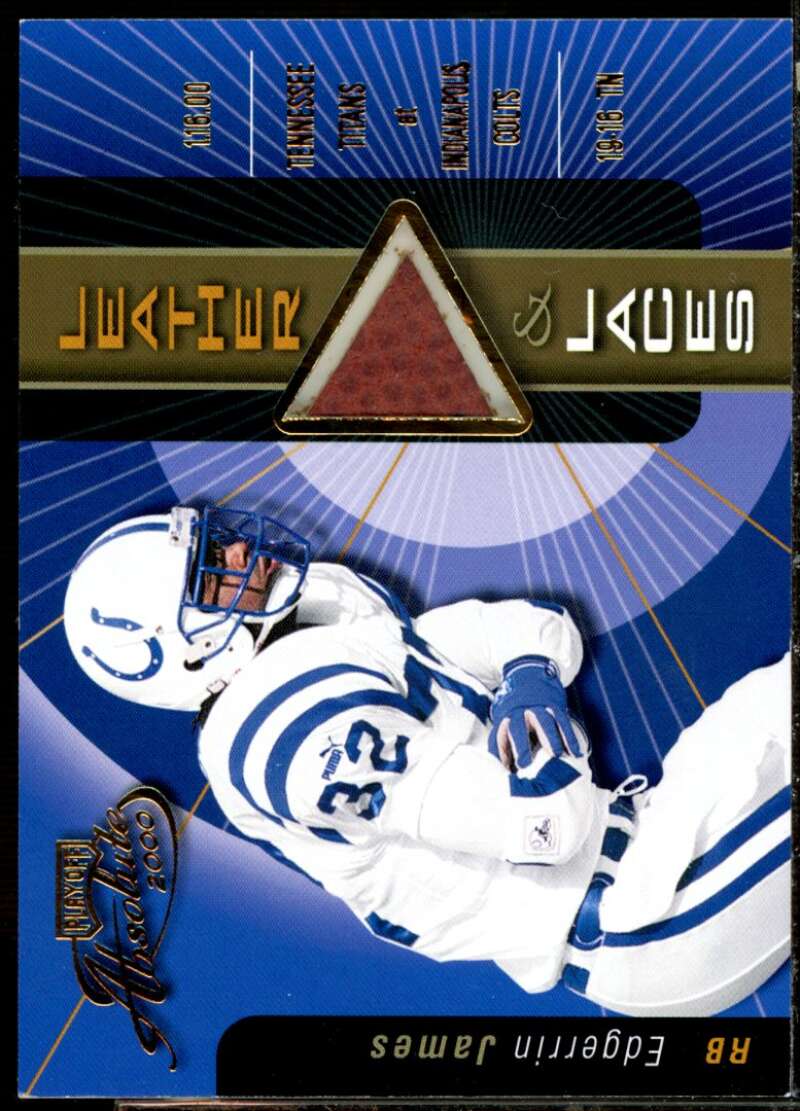 Edgerrin James Card 2000 Absolute Leather and Laces #EJ32  Image 1