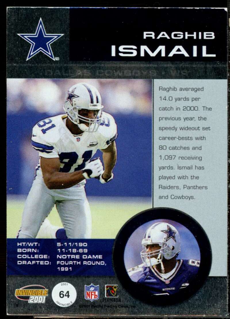 Rocket Ismail JSY Card 2001 Pacific Invincible Red #64  Image 2