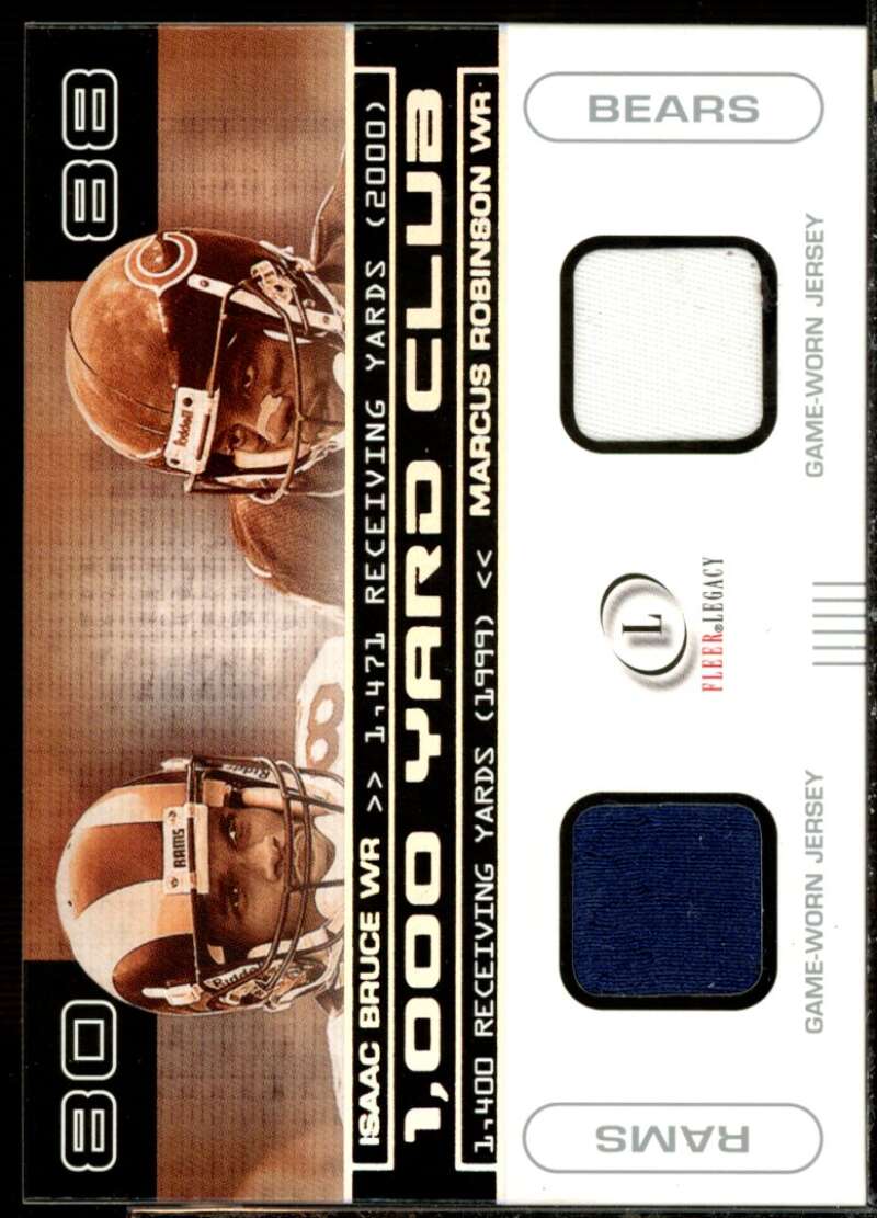 Isaac Bruce/Marcus Robinson 2001 Fleer Legacy 1000 Yard Club Dual Jerseys #IBMR  Image 1