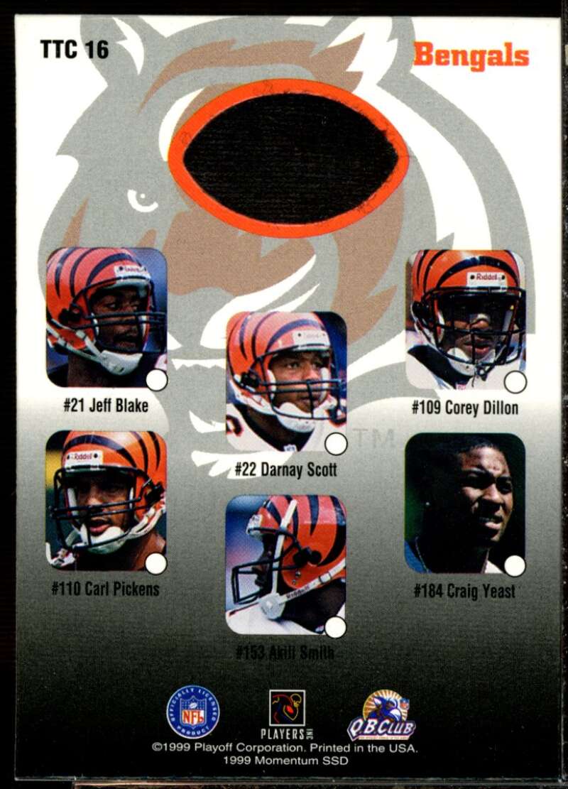 Corey Dillon Card 1998 Playoff Momentum Team Threads Home #6  Image 2