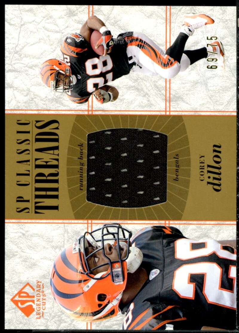 Corey Dillon Card 2002 SP Legendary Cuts SP Classic Threads Gold #CCCD  Image 1