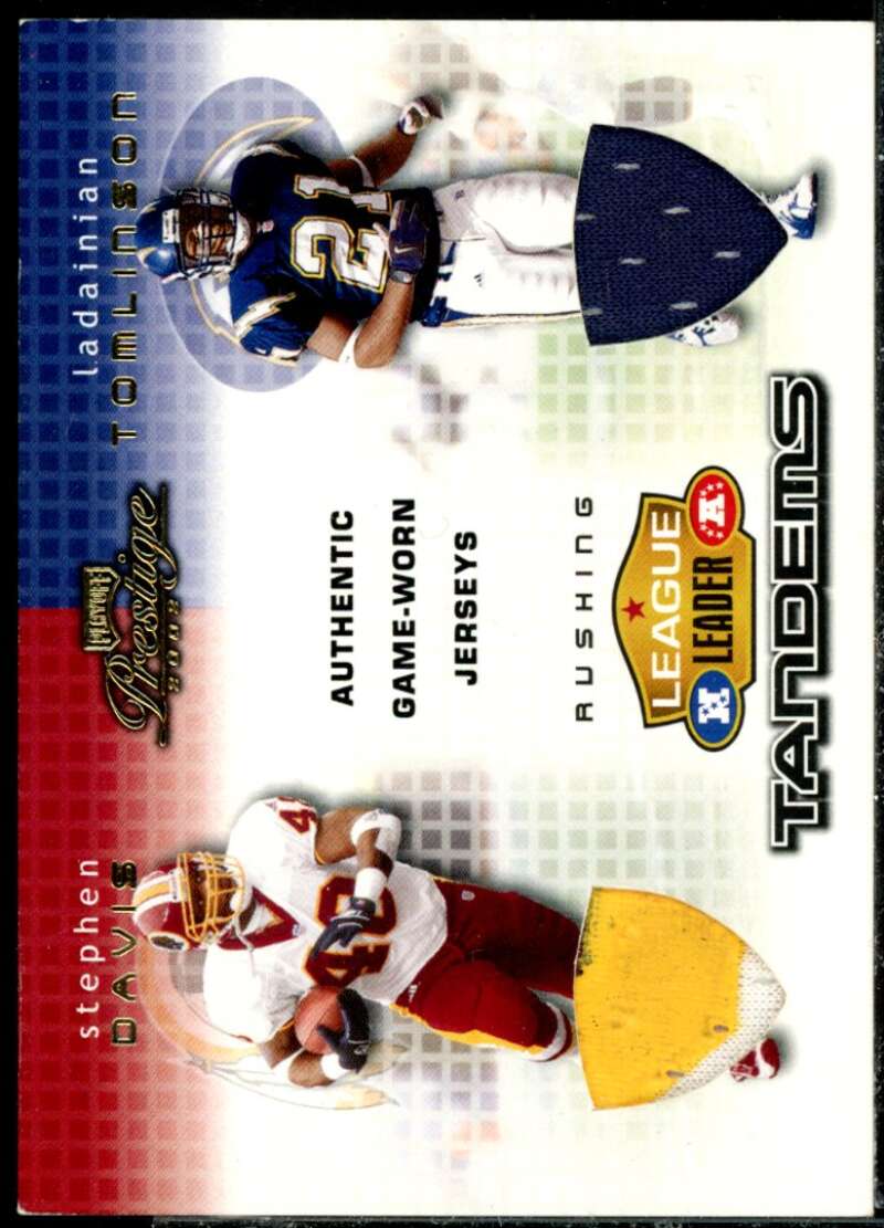 LaDainian Tomlinson/Davis 2002 Prestige League Leader Tandems Materials #LL11  Image 1