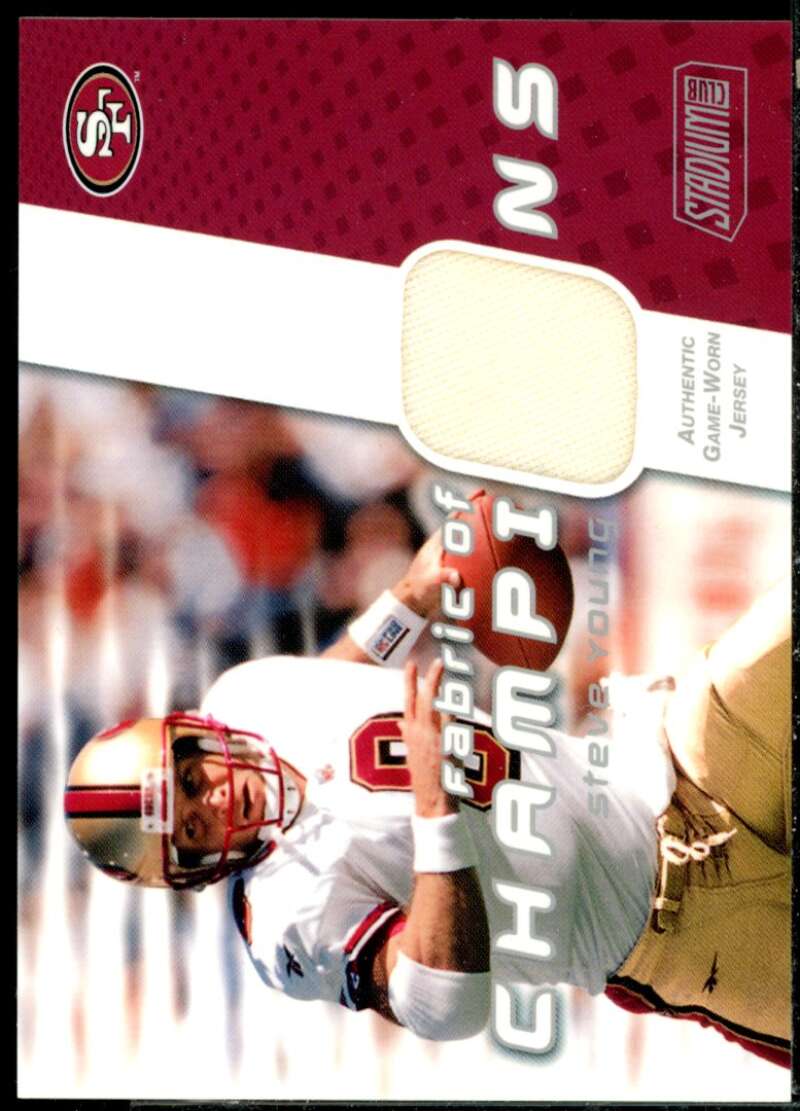 Steve Young Card 2002 Stadium Club Fabric of Champions #FCSY  Image 1