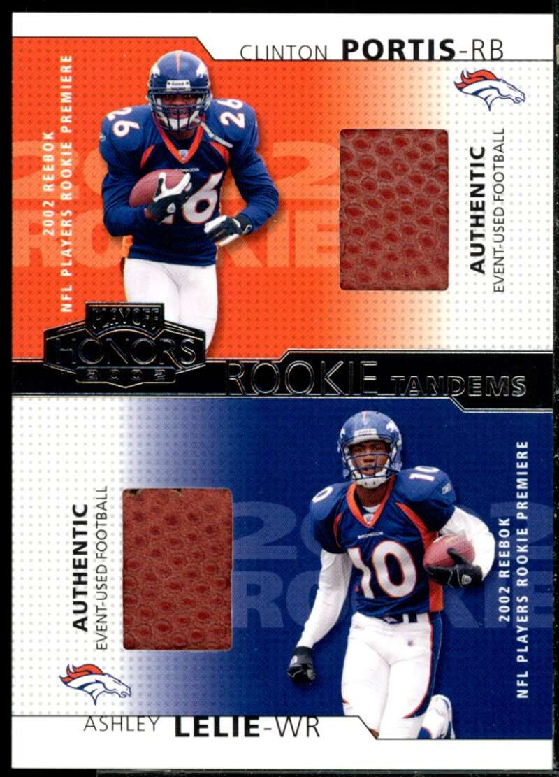 Clinton Portis/Ashley Lelie Card 2002 Playoff Honors Rookie Tandems/Qu –