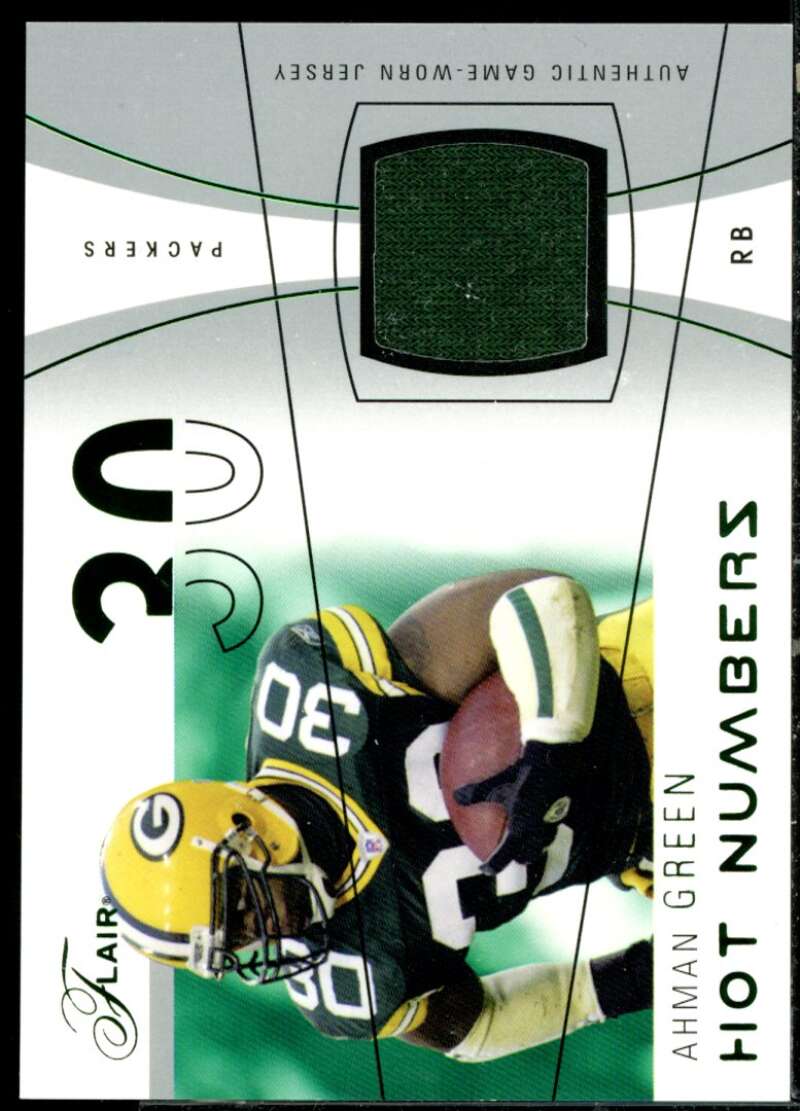 Ahman Green Card 2004 Flair Hot Numbers Game Used Green #HNAG  Image 1