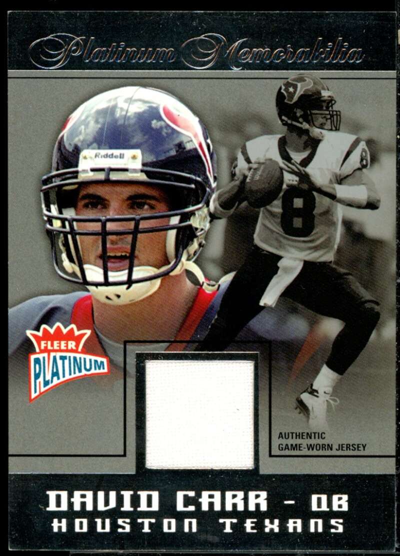 David Carr Card 2004 Fleer Platinum Platinum Memorabilia #PMDC  Image 1