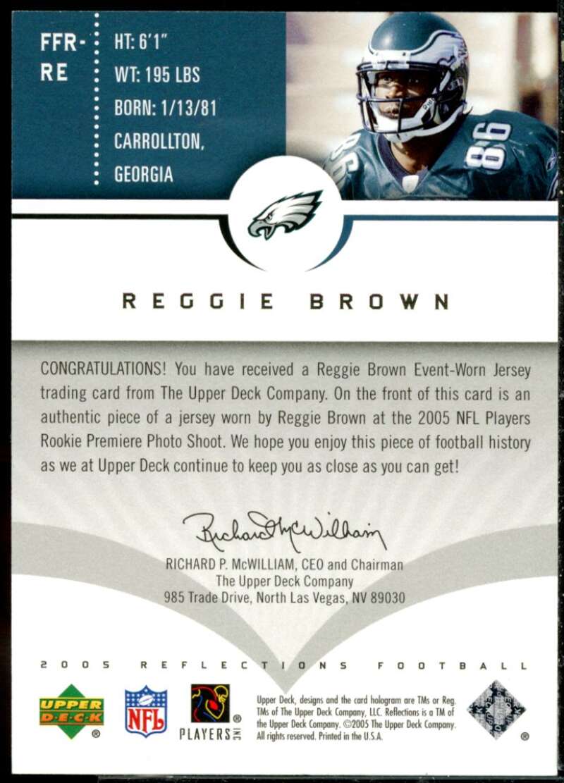 Reggie Brown Card 2005 Reflections Future Fabrics #FFRRE  Image 2