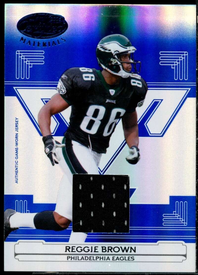 Reggie Brown Card 2006 Leaf Certified Materials Mirror Blue Materials #110  Image 1