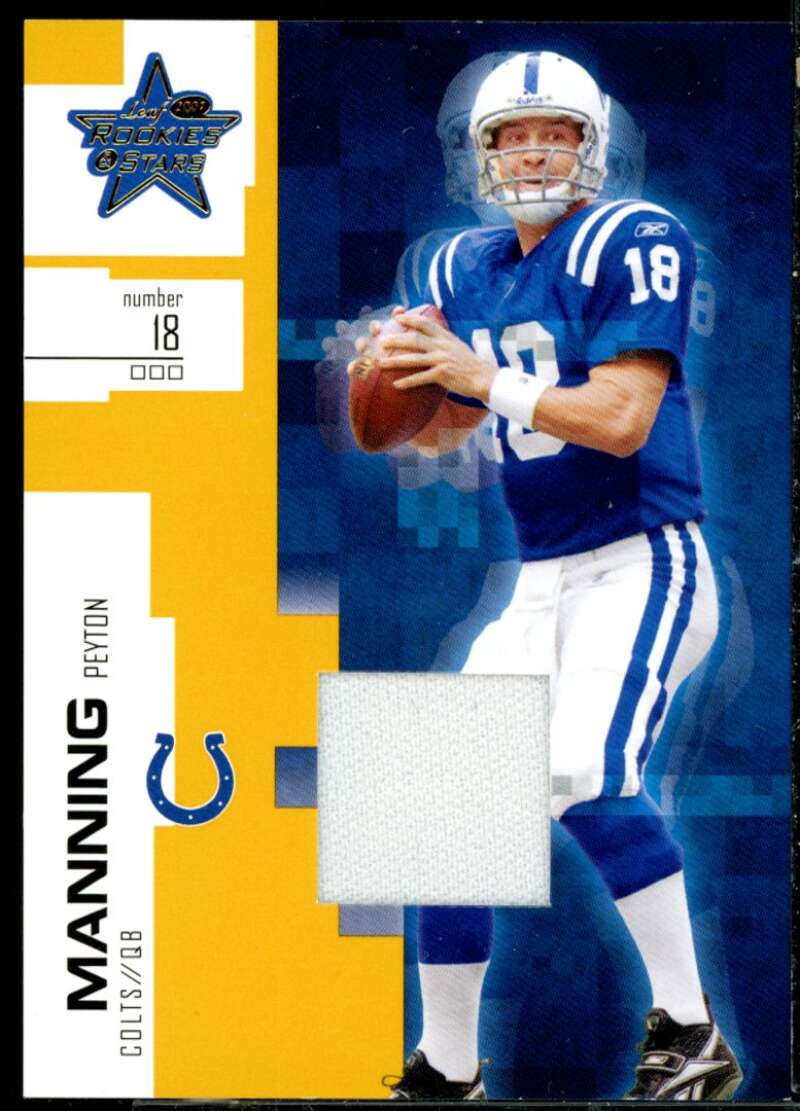 Peyton Manning Card 2007 Leaf Rookies and Stars Materials Gold Retail #80  Image 1