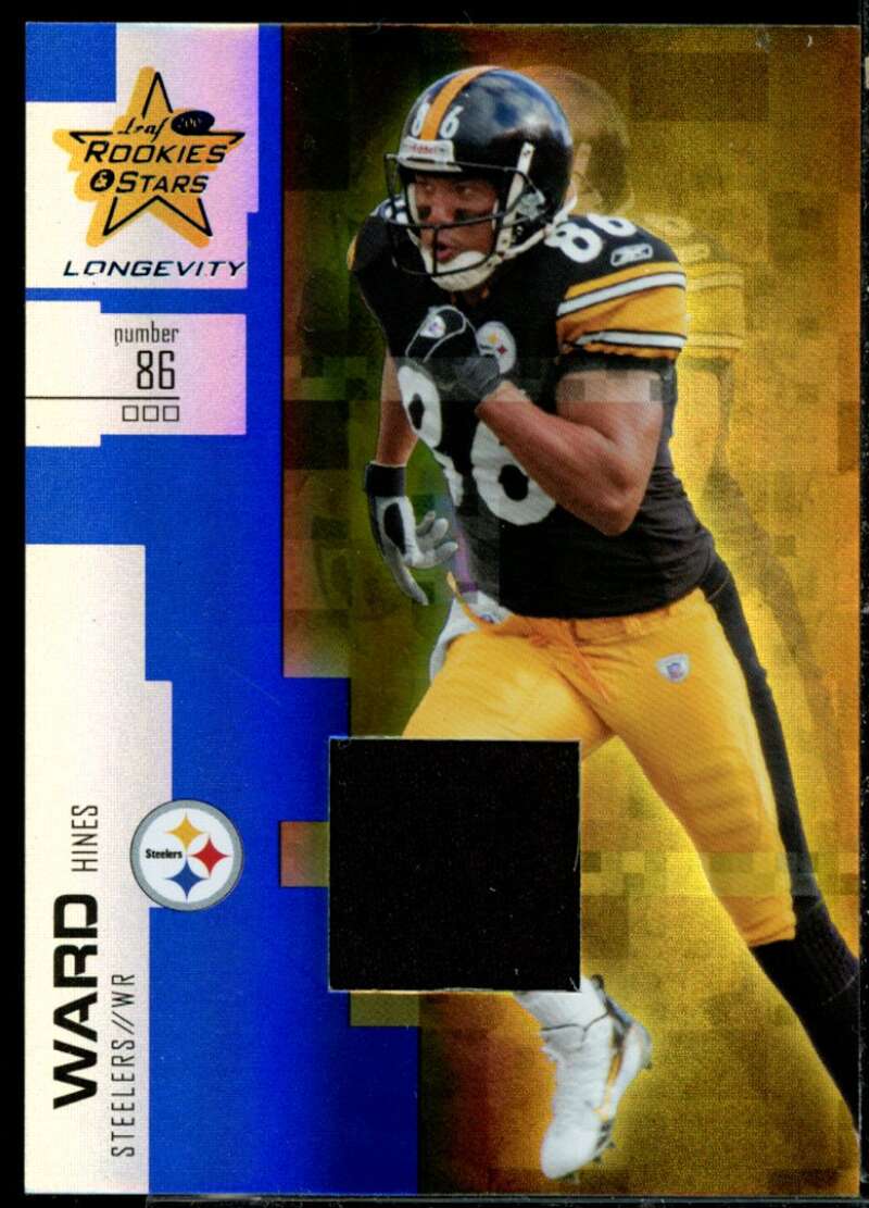 Hines Ward Card 2007 Leaf Rookies and Stars Longevity Materials Sapphire #76  Image 1