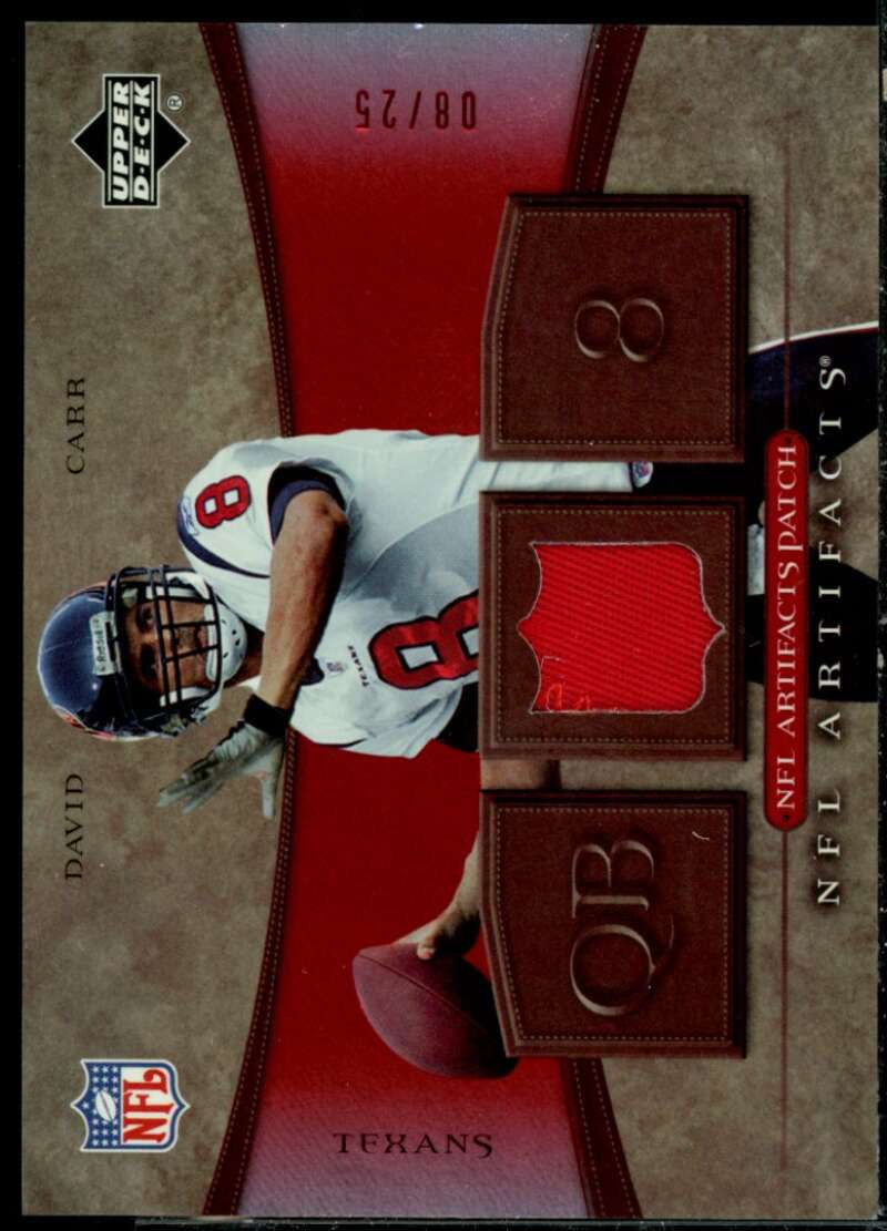 David Carr Card 2007 Artifacts NFL Artifacts Patch Red #NFLCA  Image 1