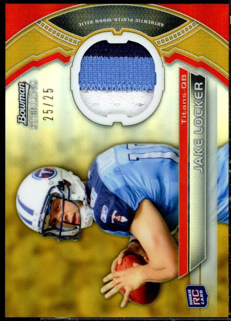 Jake Locker JSY Rookie Card 2011 Bowman Sterling Gold Refractors #BSRJL  Image 1