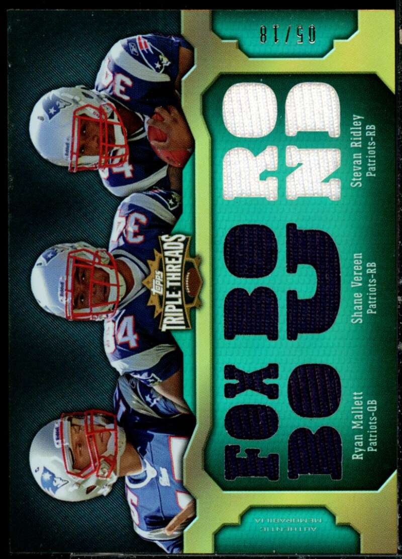 Mallett/Vereen/Ridley 2011 Topps Triple Threads Relic Combos Emerald #TTRC31  Image 1