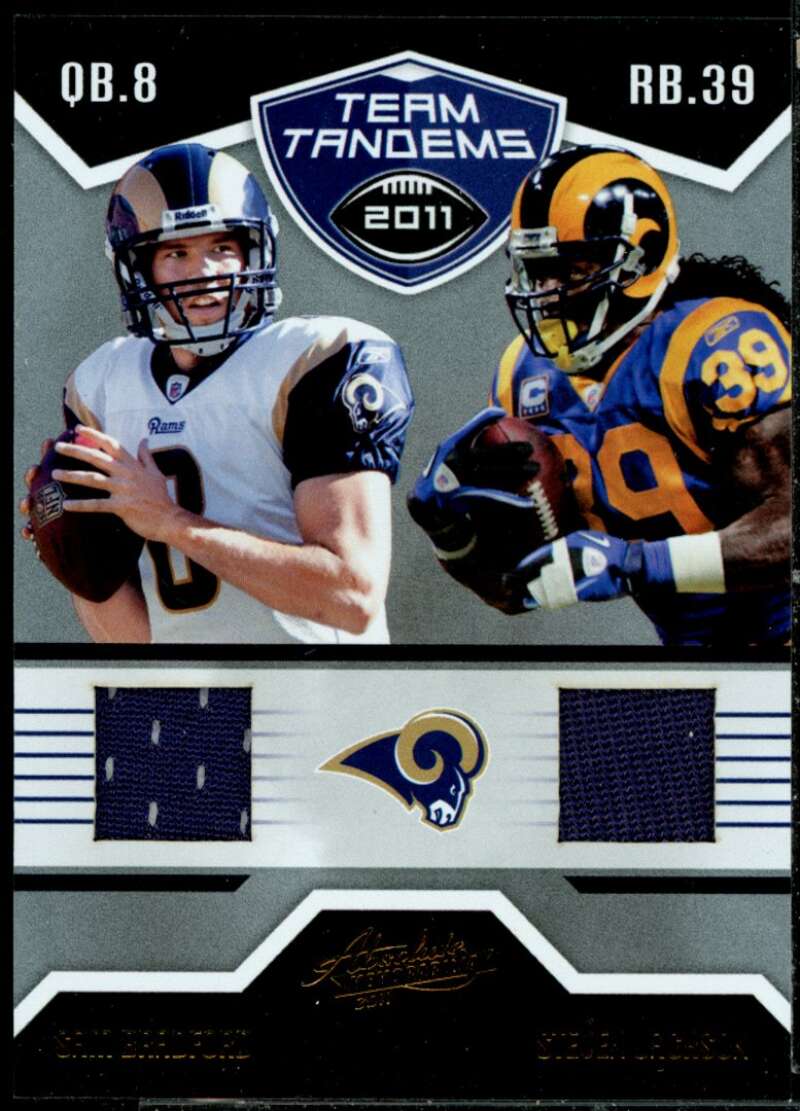 Sam Bradford/Steven Jackson 2011 Absolute Memorabilia Team Tandems Material #10  Image 1