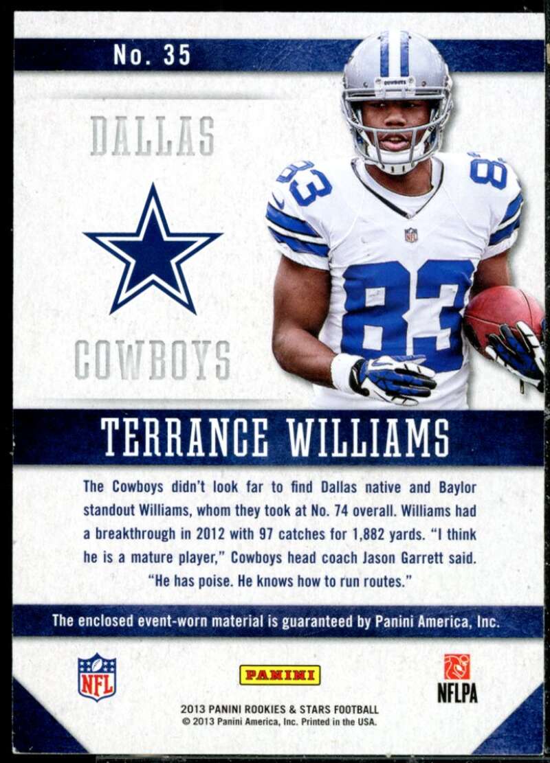 Terrance Williams Rookie 2013 Rookies and Stars Freshman Orientation Jersey #35  Image 2