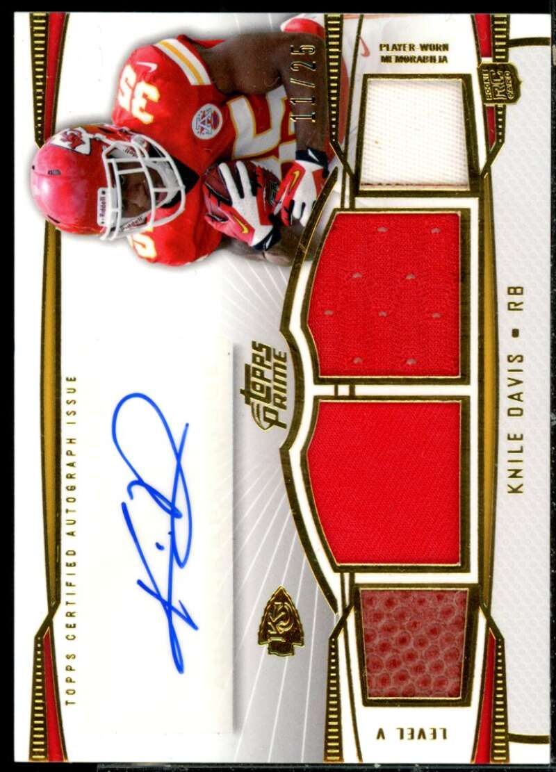 Knile Davis Rookie Card 2013 Topps Prime Autographed Relics Level 5 Gold #PVKD  Image 1