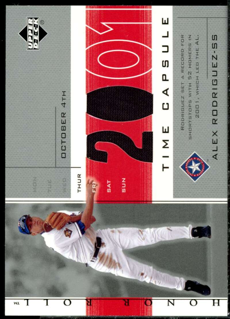 Alex Rodriguez 01 2002 Upper Deck Honor Roll Time Capsule Game Jersey #TCAR4  Image 1