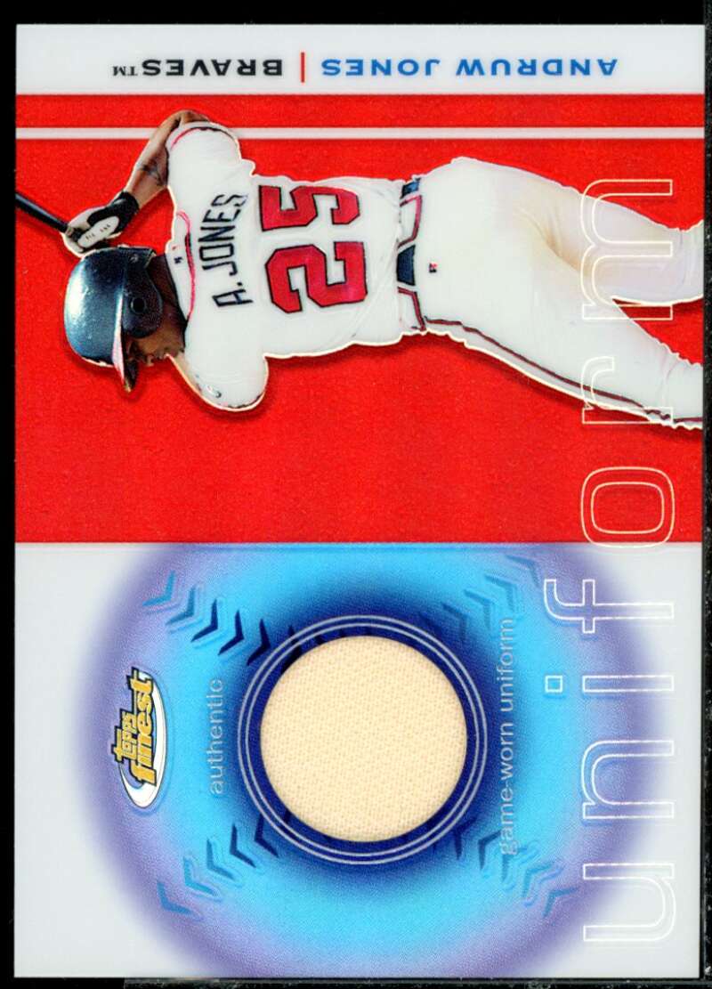 Andruw Jones Card 2003 Finest Uniform Relics #AJ  Image 1