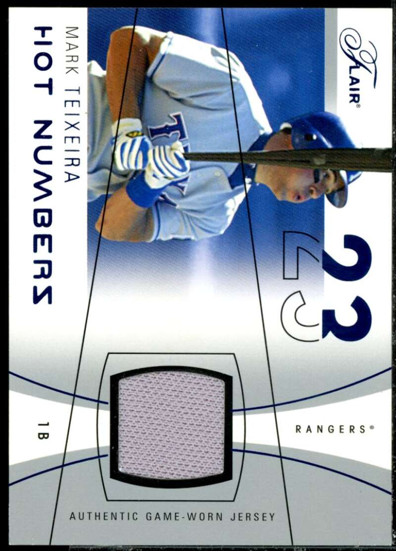 Mark Teixeira Card 2004 Flair Hot Numbers Game Used Blue #MT  Image 1