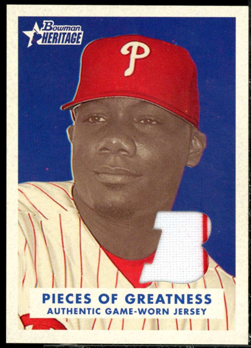 Ryan Howard Jsy Card 2006 Bowman Heritage Pieces of Greatness #RH  Image 1