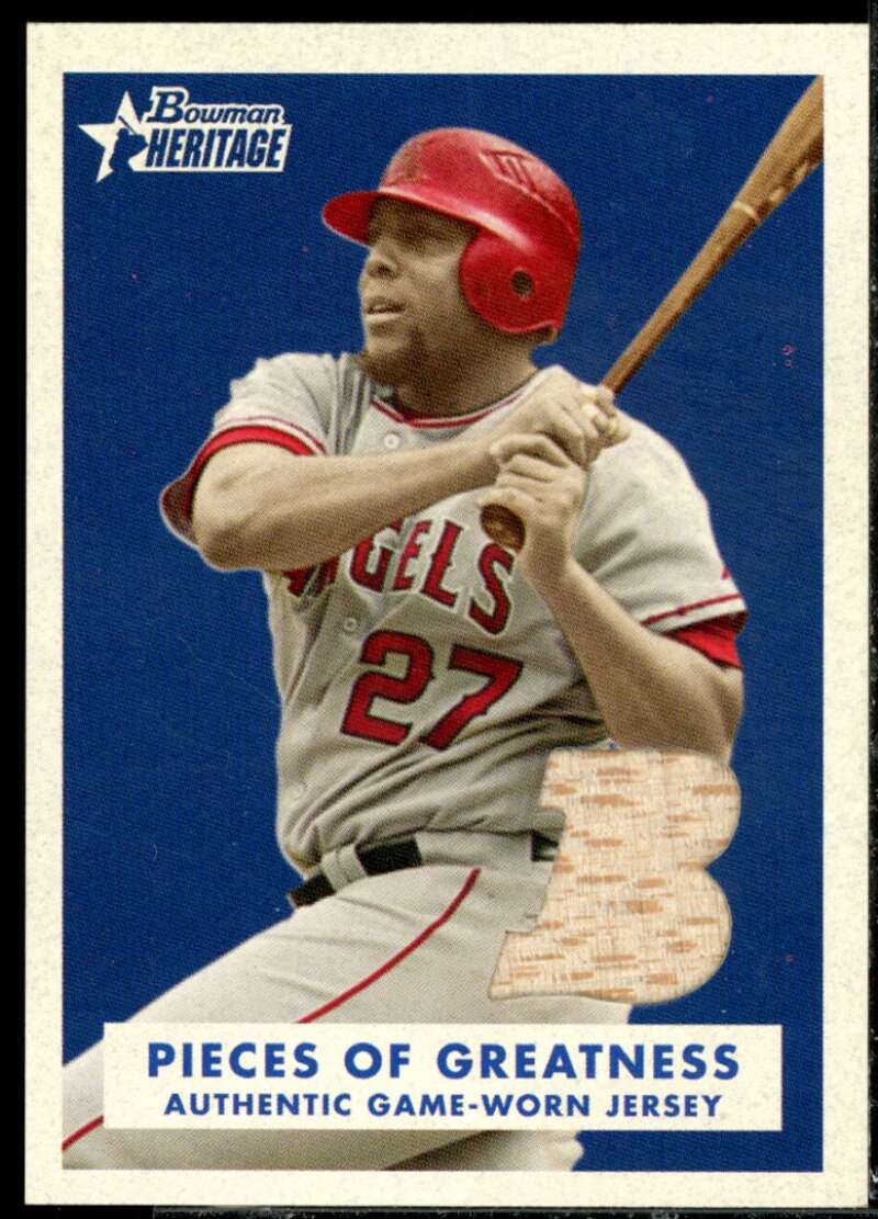 Vladimir Guerrero Bat Card 2006 Bowman Heritage Pieces of Greatness #VG  Image 1