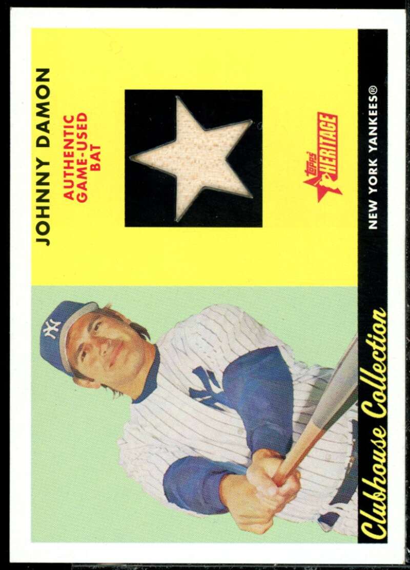 Johnny Damon Bat Card 2007 Topps Heritage Clubhouse Collection Relics #JD  Image 1