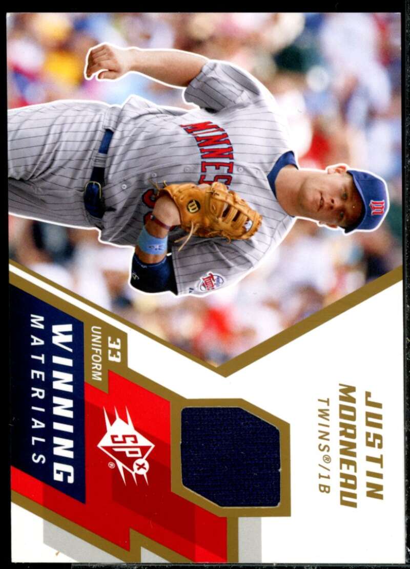 Justin Morneau Card 2009 SPx Winning Materials #WMJM  Image 1
