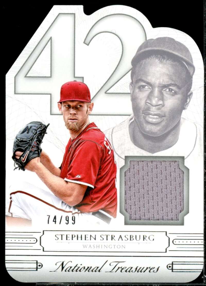 Stephen Strasburg Card 2015 Panini National Treasures 42 Tribute Materials #11  Image 1