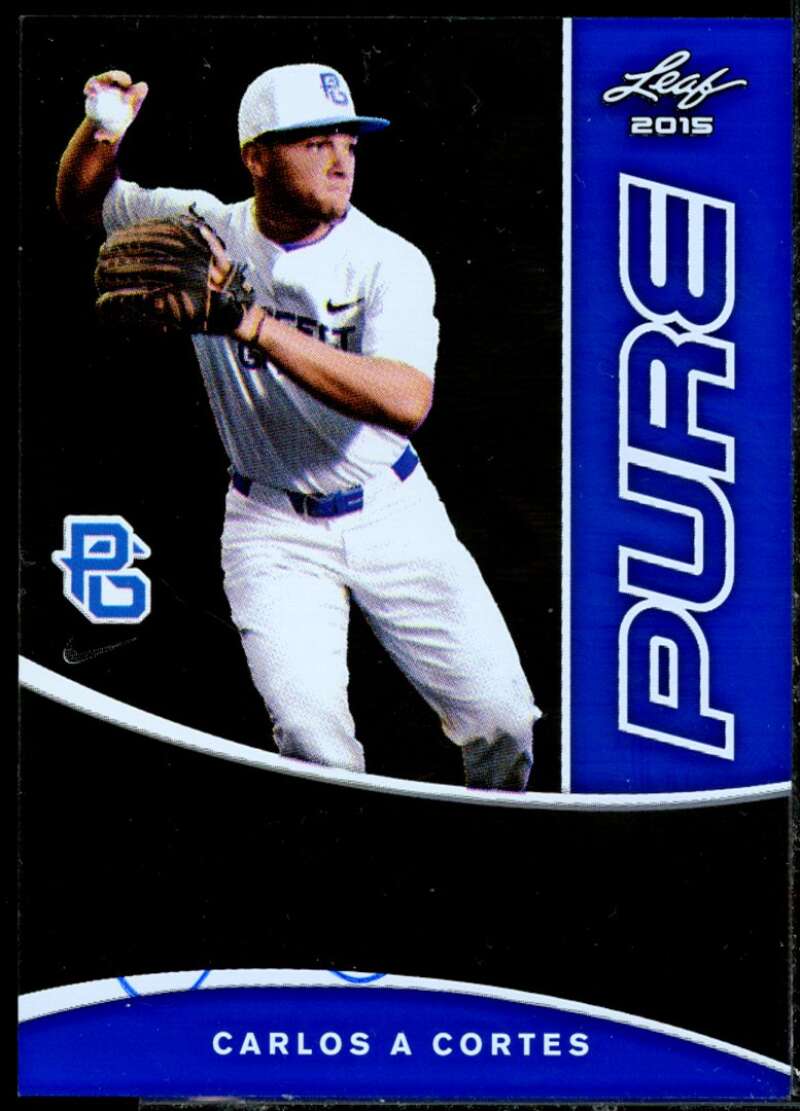 Carlos A Cortes Rookie Card 2015 Leaf Perfect Game Pure Autographs Blue #PPGCC1  Image 1