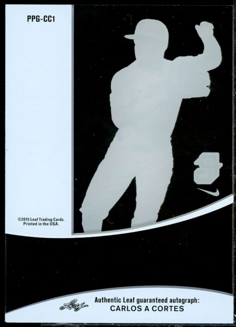 Carlos A Cortes Rookie Card 2015 Leaf Perfect Game Pure Autographs Blue #PPGCC1  Image 2