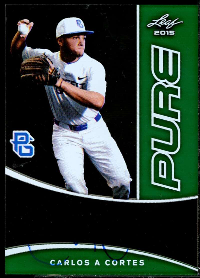Carlos A Cortes Rookie 2015 Leaf Perfect Game Pure Autographs Green #PPGCC1  Image 1