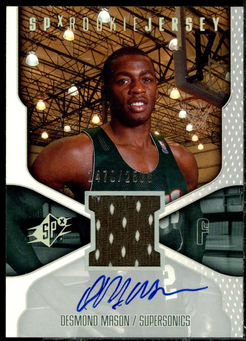 Desmond Mason JSY AU Rookie Card 2000-01 SPx #114  Image 1