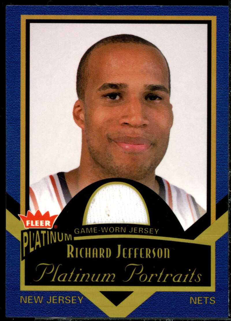 Richard Jefferson Card 2002-03 Fleer Platinum Portraits Game Worn Jerseys #RJ  Image 1