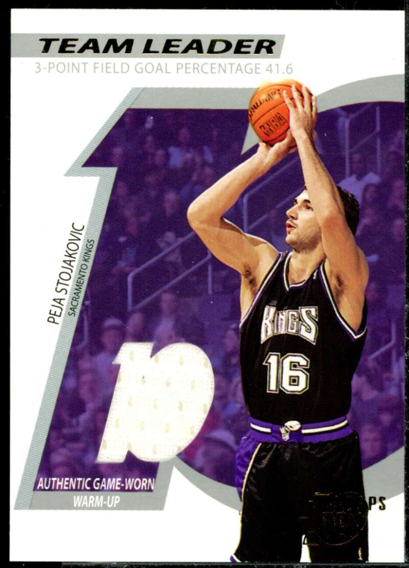 Peja Stojakovic Card 2002-03 Topps Ten Team Leader Relics #TLPS  Image 1