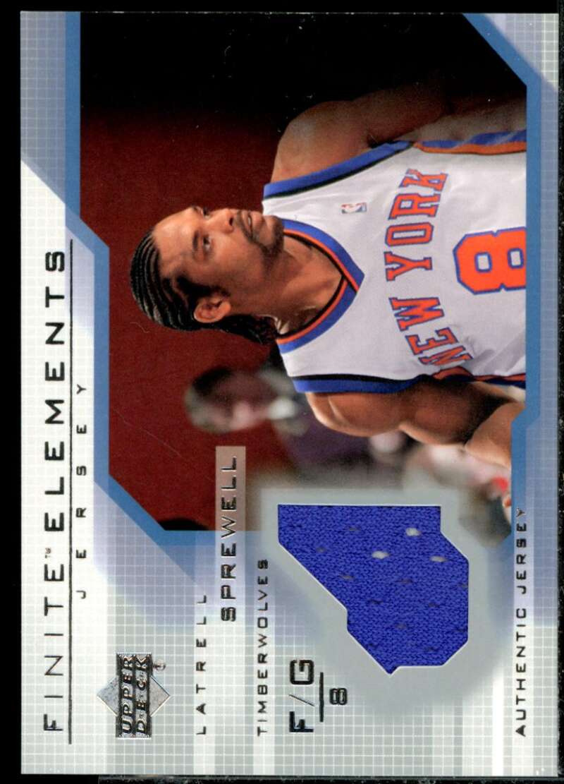 Latrell Sprewell Card 2003-04 Upper Deck Finite Elements Jerseys #FJ3  Image 1