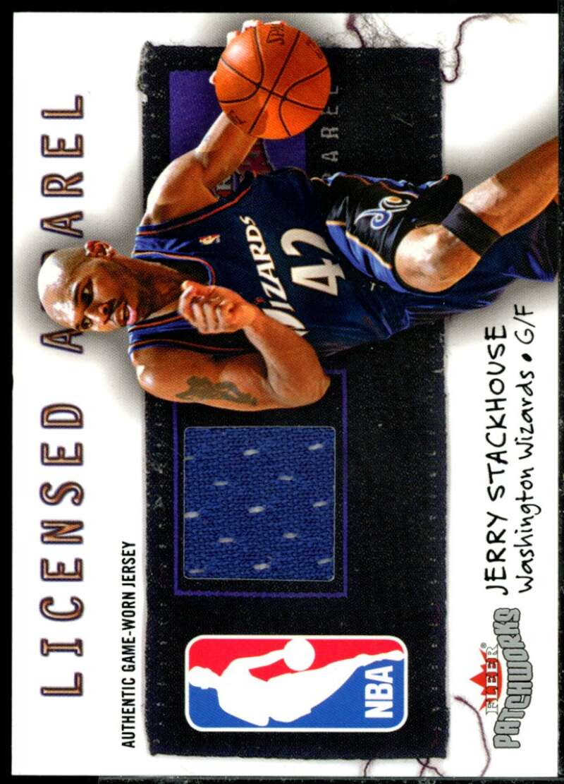 Jerry Stackhouse Card 2003-04 Fleer Patchworks Licensed Apparel #JS  Image 1