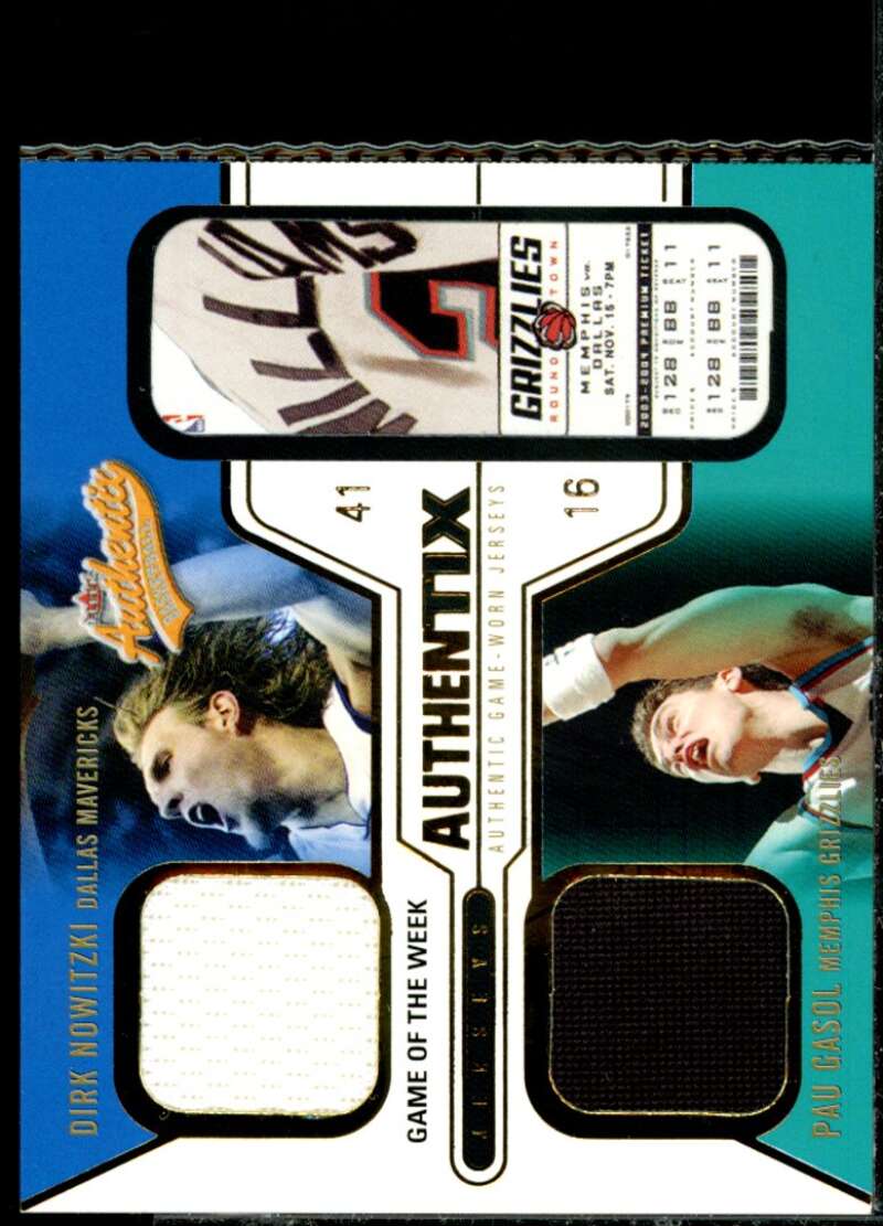 Nowitzki/Gasol 2003-04 Fleer Authentix Jersey Authentix Game of the Week #DNPG  Image 1